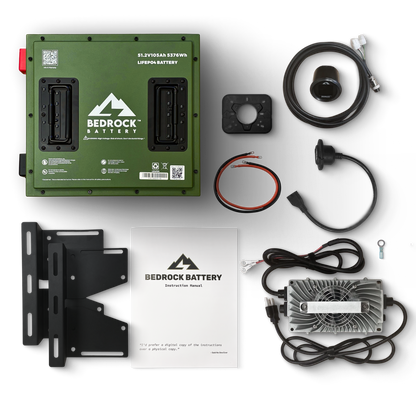 Bedrock Battery 48V 105Ah Compact Lithium Conversion Kit Inclusion with Round Charge Meter - Yamaha Drive '11+/ Drive 2