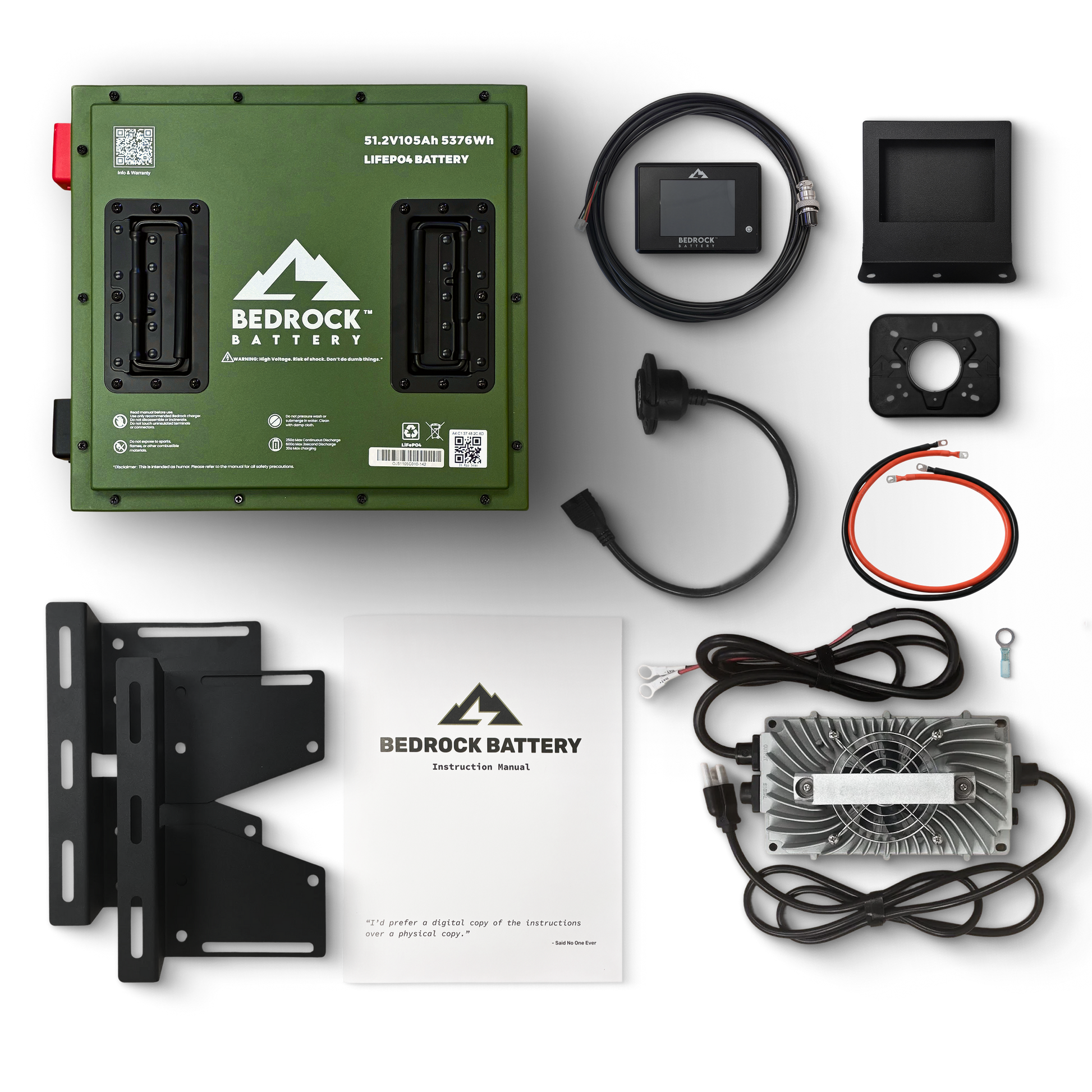 Bedrock Battery 48V 105Ah Compact Lithium Conversion Kit Inclusion with Touch Display Charge Meter - Yamaha Drive '11+ / Drive 2