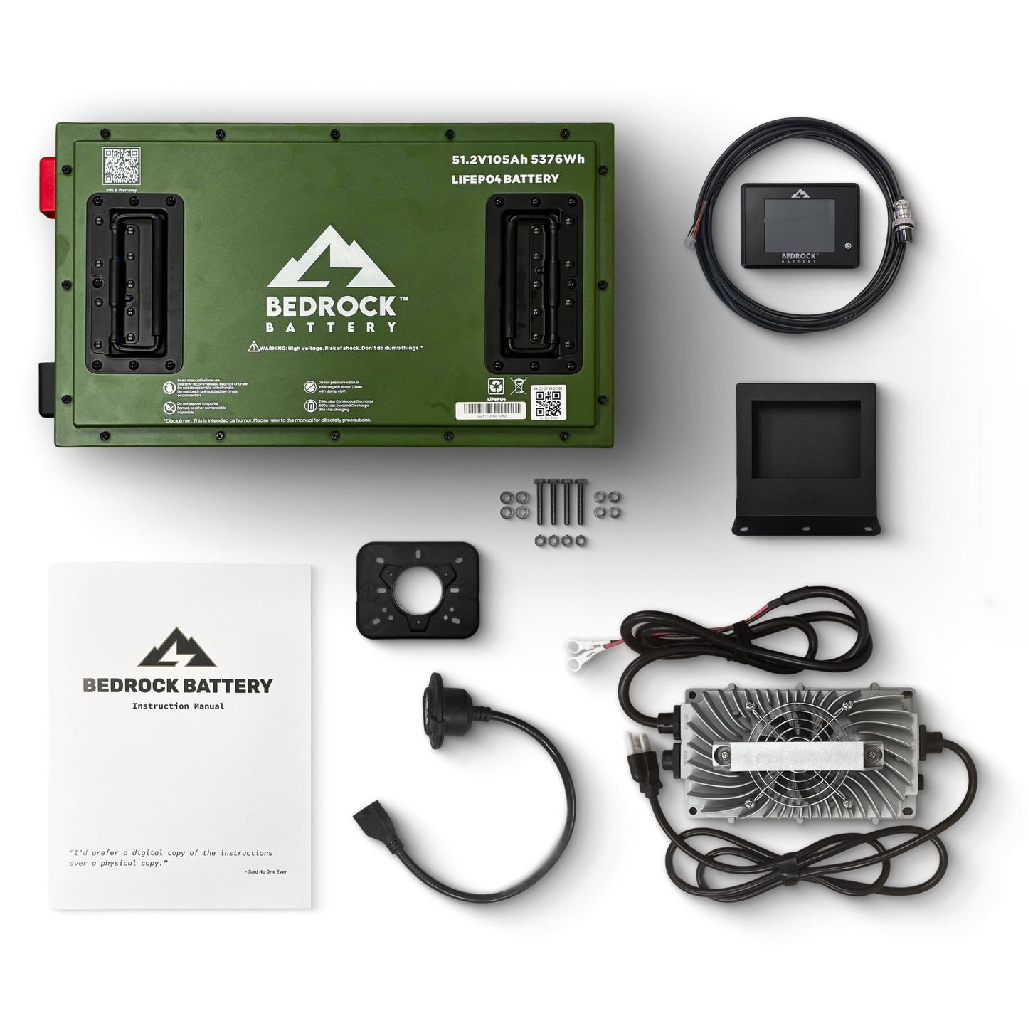 Bedrock Battery 48V 105Ah Slim Lithium Conversion Kit Inclusion with Touch Display Charge Meter for ICON