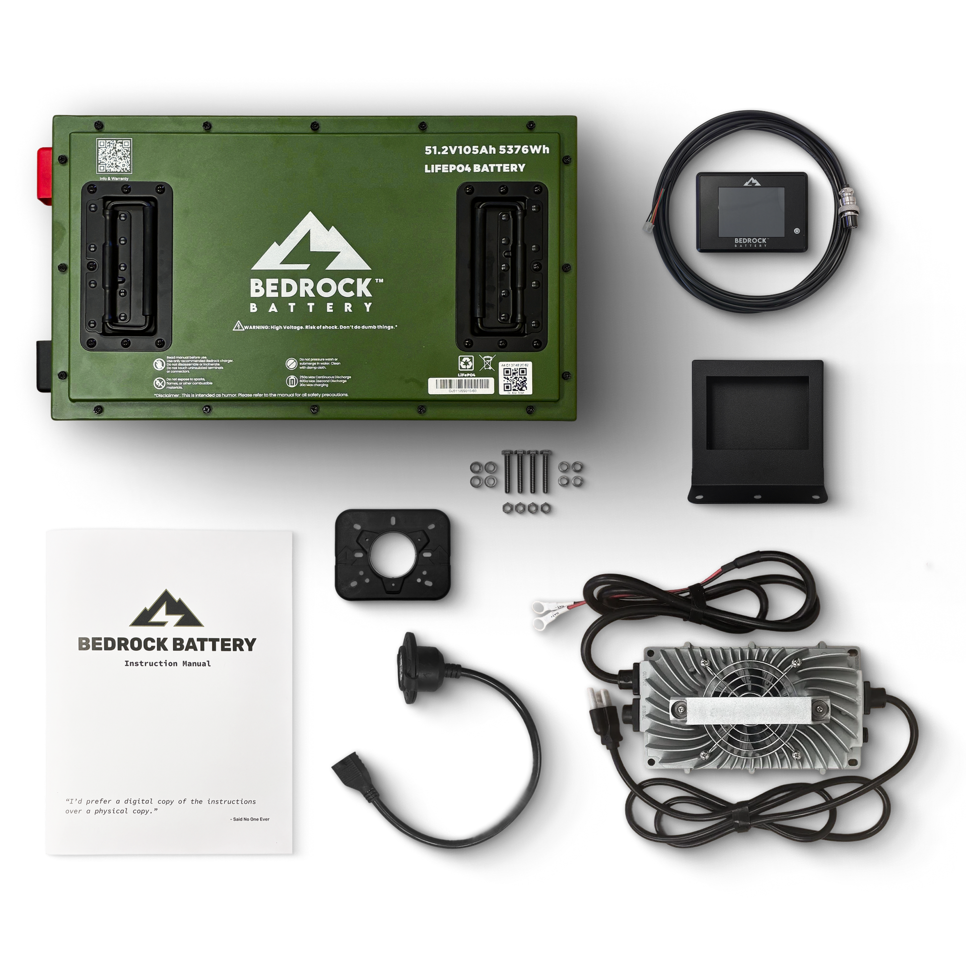 Bedrock Battery 48V 105Ah Slim Lithium Conversion Kit Inclusion with Touch Display Charge Meter for ICON