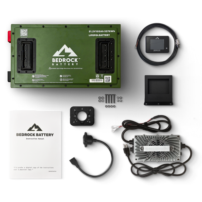 Bedrock Battery 48V 105Ah Slim Lithium Conversion Kit Inclusion with Touch Display Charge Meter for ICON