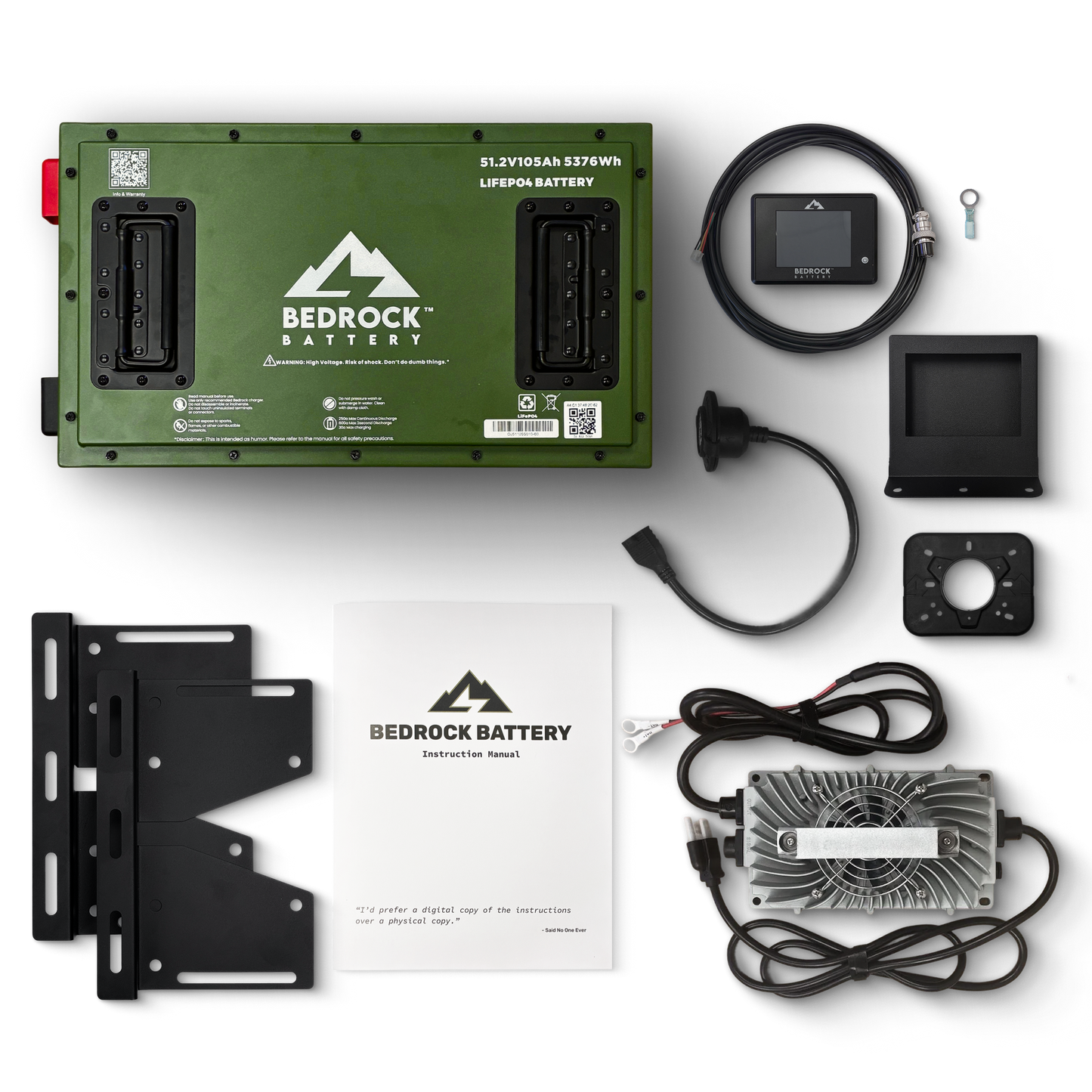 Bedrock Battery 48V 105Ah Slim Lithium Conversion Kit Inclusion with Touch Display Charge Meter 