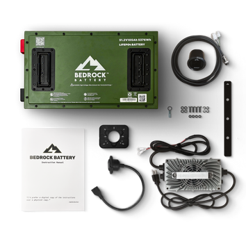 Bedrock Battery 48V 105Ah Slim Lithium Conversion Kit Inclusion with Round Charge Meter for TXT / RXV