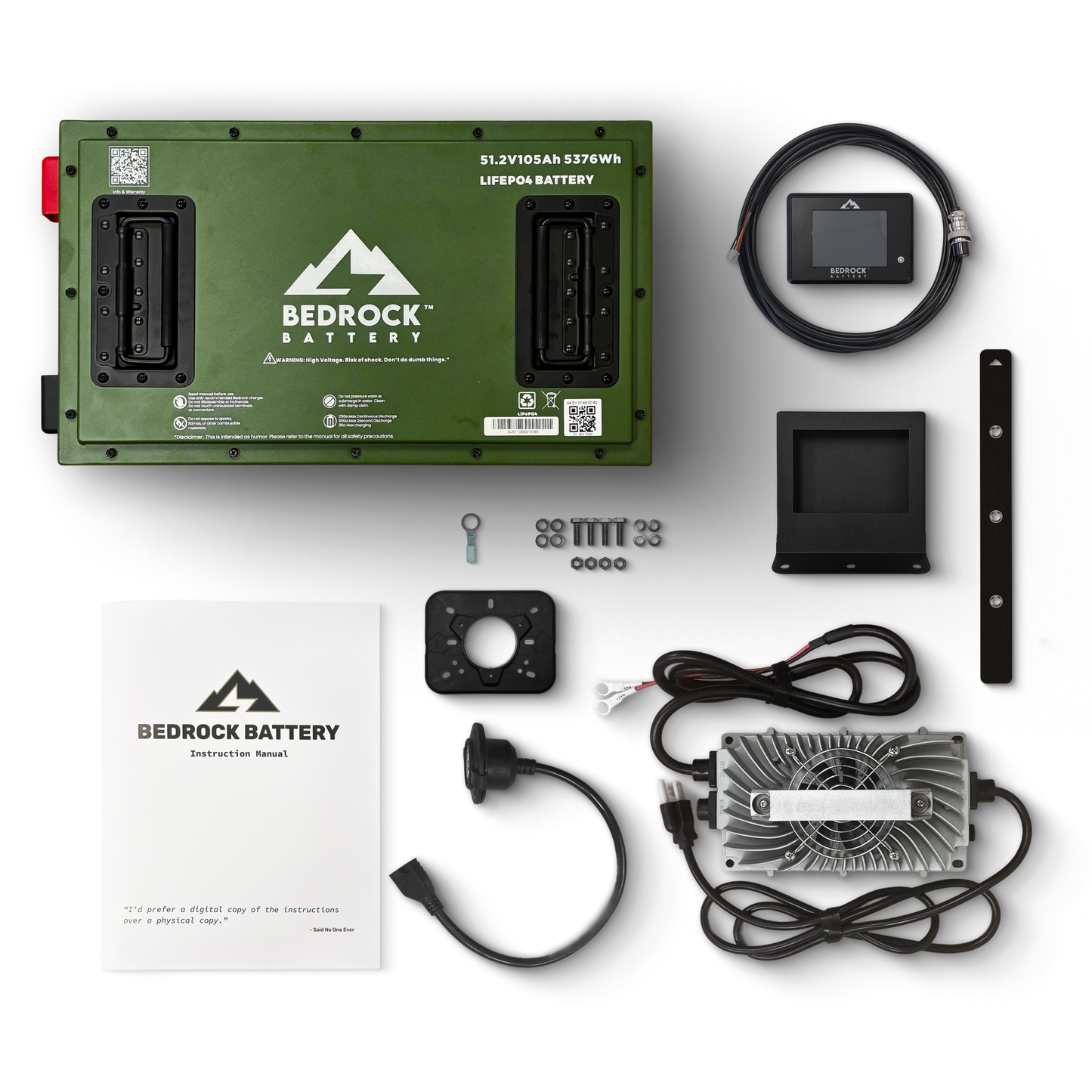 Bedrock Battery 48V 105Ah Slim Lithium Conversion Kit Inclusion with Touch Display Charge Meter for TXT / RXV