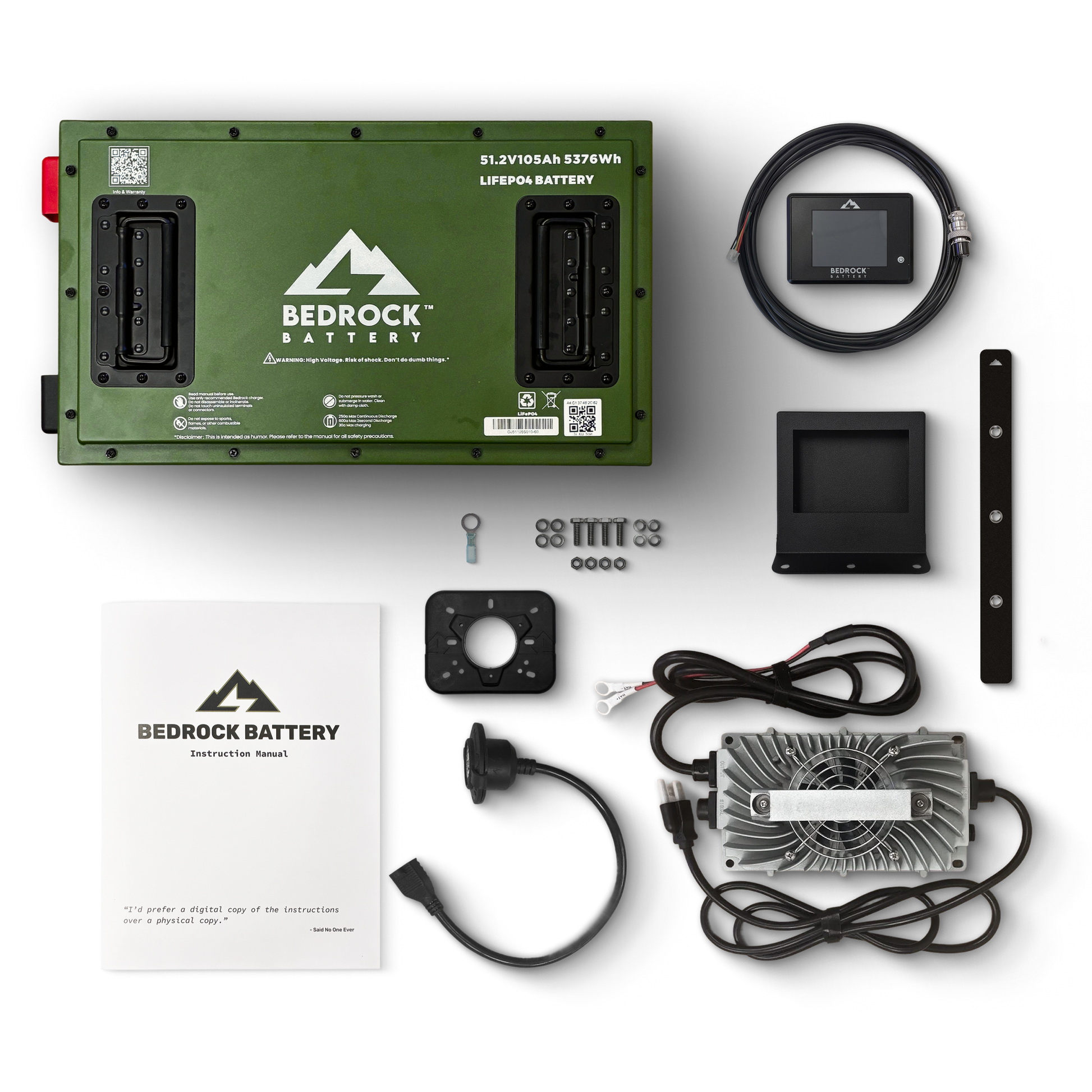 Bedrock Battery 48V 105Ah Slim Lithium Conversion Kit Inclusion with Touch Display Charge Meter for TXT / RXV