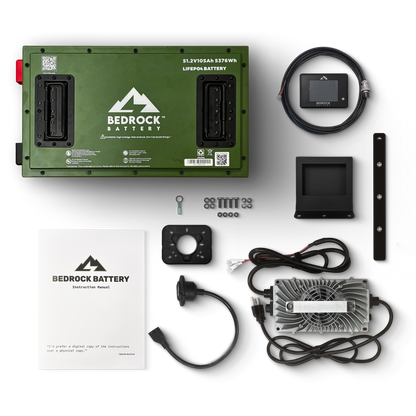 Bedrock Battery 48V 105Ah Slim Lithium Conversion Kit Inclusion with Touch Display Charge Meter for TXT / RXV