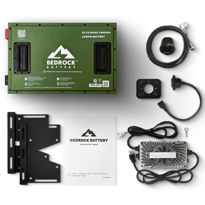Bedrock Battery 48V 150Ah Lithium Conversion Kit Inclusion with Round Charge Meter - Other Cart