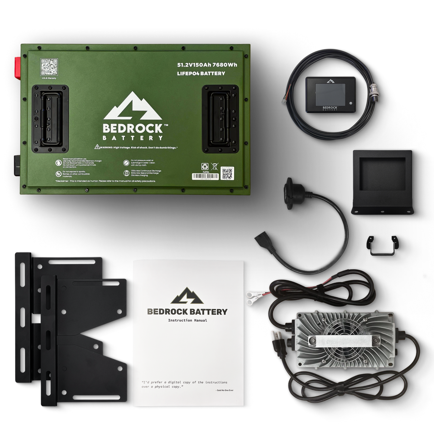 Bedrock Battery 48V 150Ah Lithium Conversion Kit Inclusion with Touch LCD Charge Meter - Club Car Precedent 09+ / Onward / Tempo
