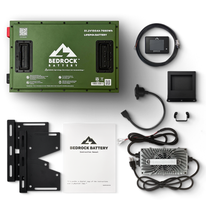 Bedrock Battery 48V 150Ah Lithium Conversion Kit Inclusion with Touch LCD Charge Meter - Club Car Precedent 09+ / Onward / Tempo