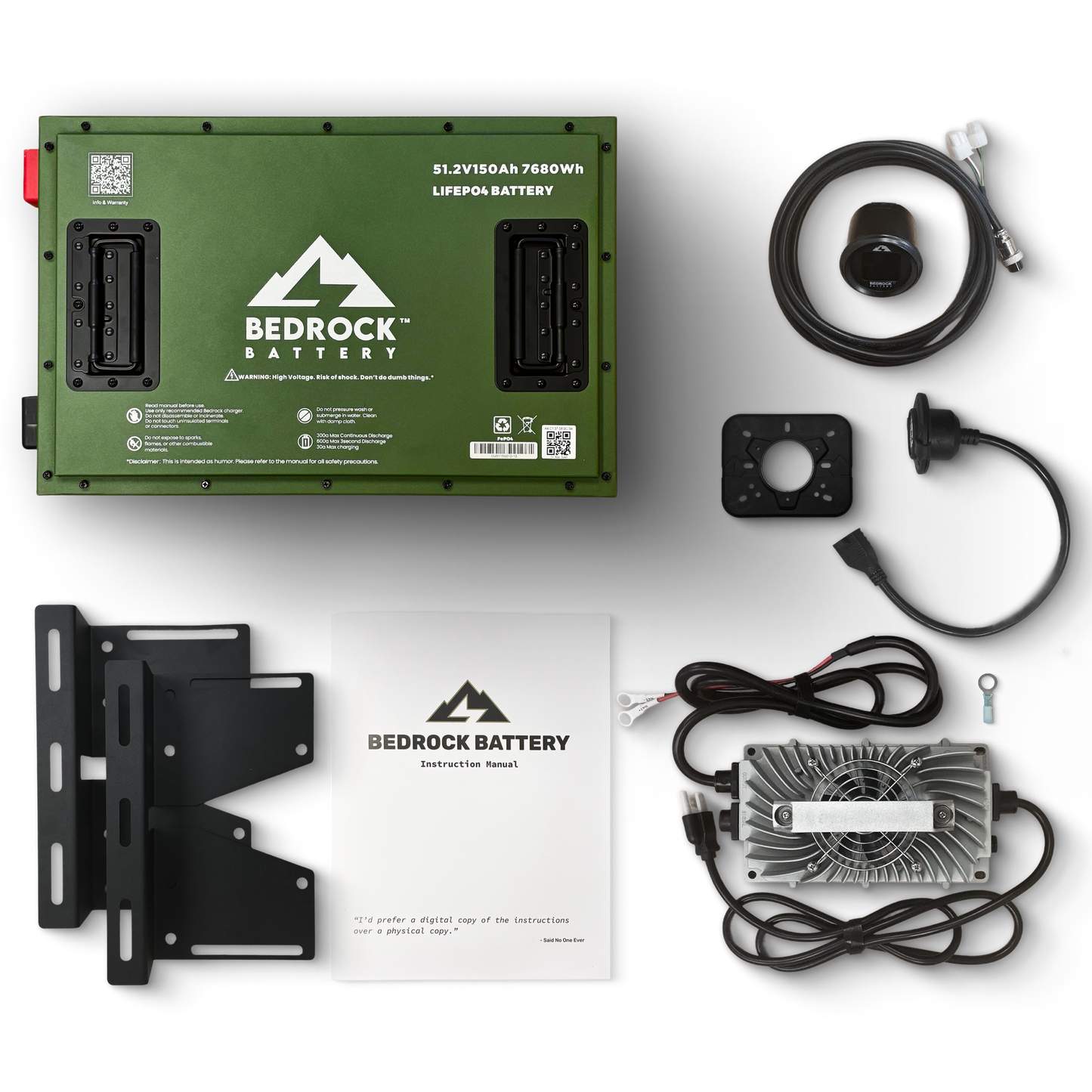 Bedrock Battery 48V 150Ah Lithium Conversion Kit Inclusion with Round Charge Meter - TXT & Star EV