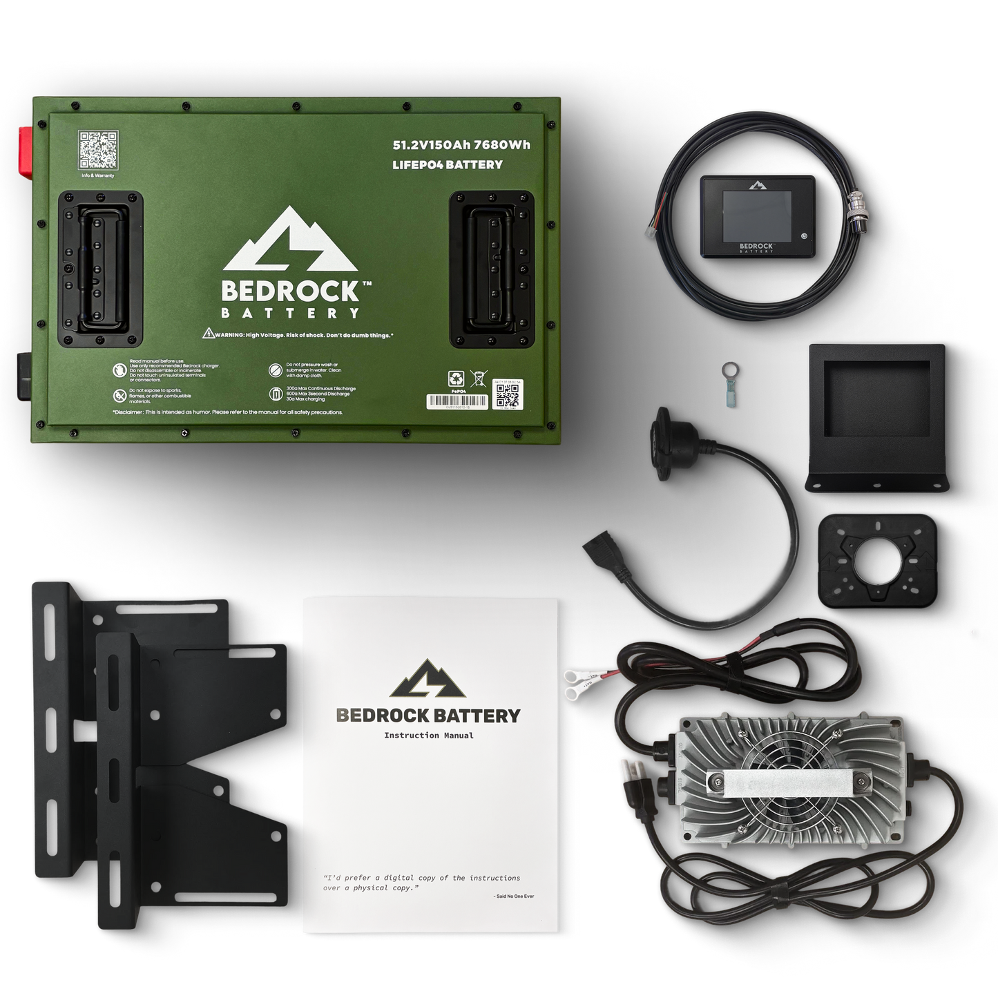 Bedrock Battery 48V 150Ah Lithium Conversion Kit Inclusion with Touch LCD Charge Meter - TXT & Star EV