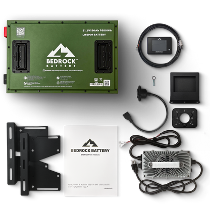 Bedrock Battery 48V 150Ah Lithium Conversion Kit Inclusion with Touch LCD Charge Meter - TXT & Star EV