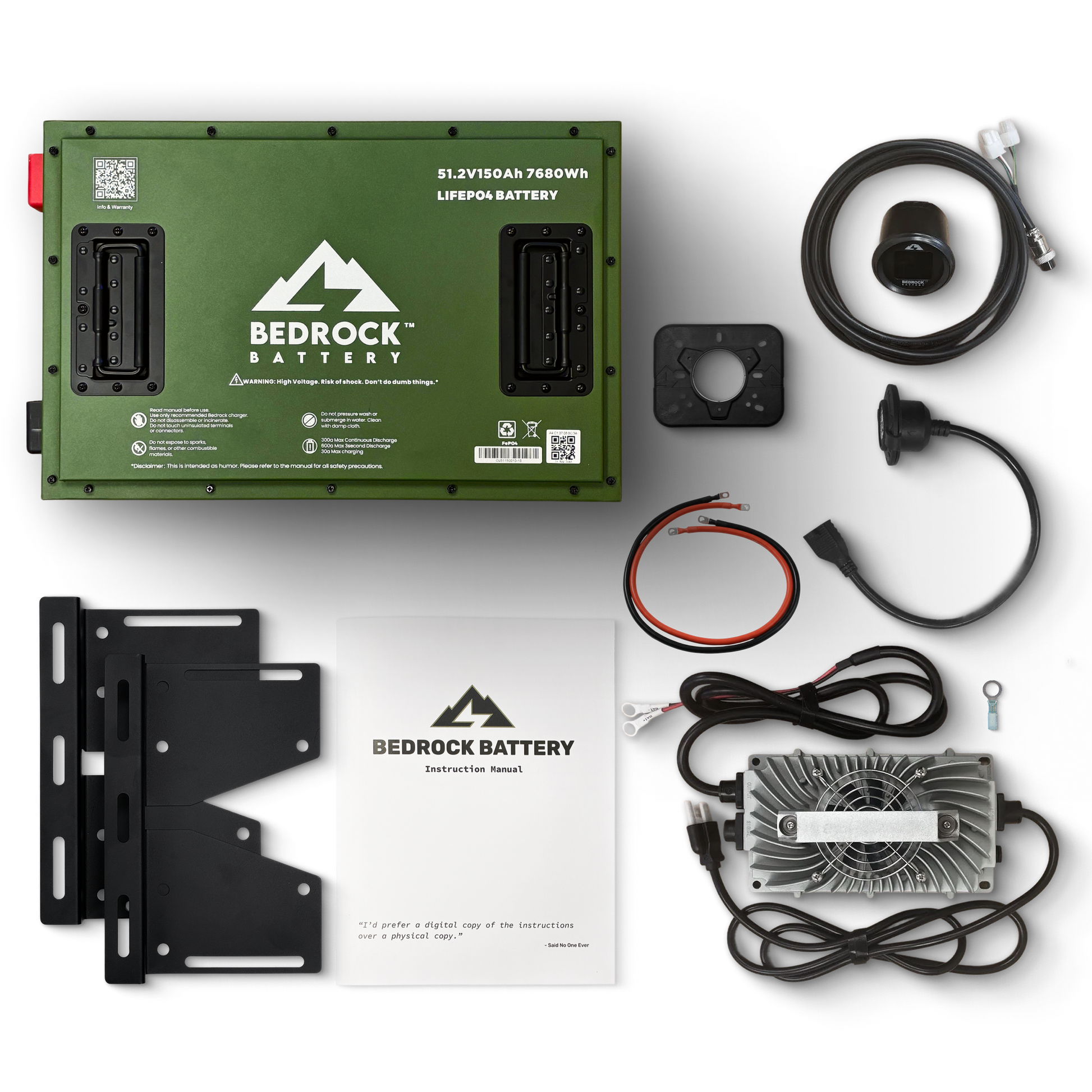 Bedrock Battery 48V 150Ah Lithium Conversion Kit Inclusion with Round Charge Meter - Yamaha Drive / Drive 2