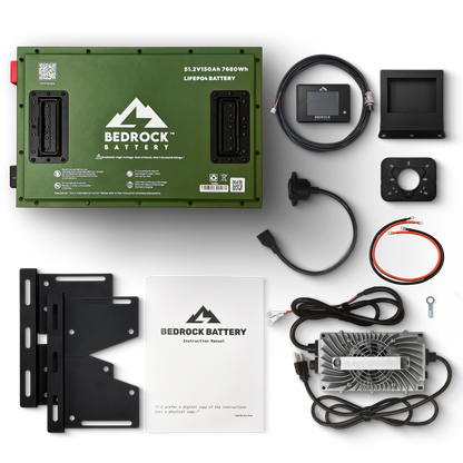 Bedrock Battery 48V 150Ah Lithium Conversion Kit Inclusion with Touch LCD Charge Meter - Yamaha Drive / Drive 2