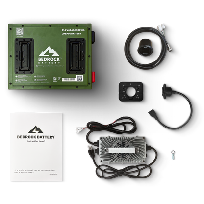 Bedrock Battery 48V 65Ah Slim Lithium Conversion Kit Inclusion with Round Charge Meter