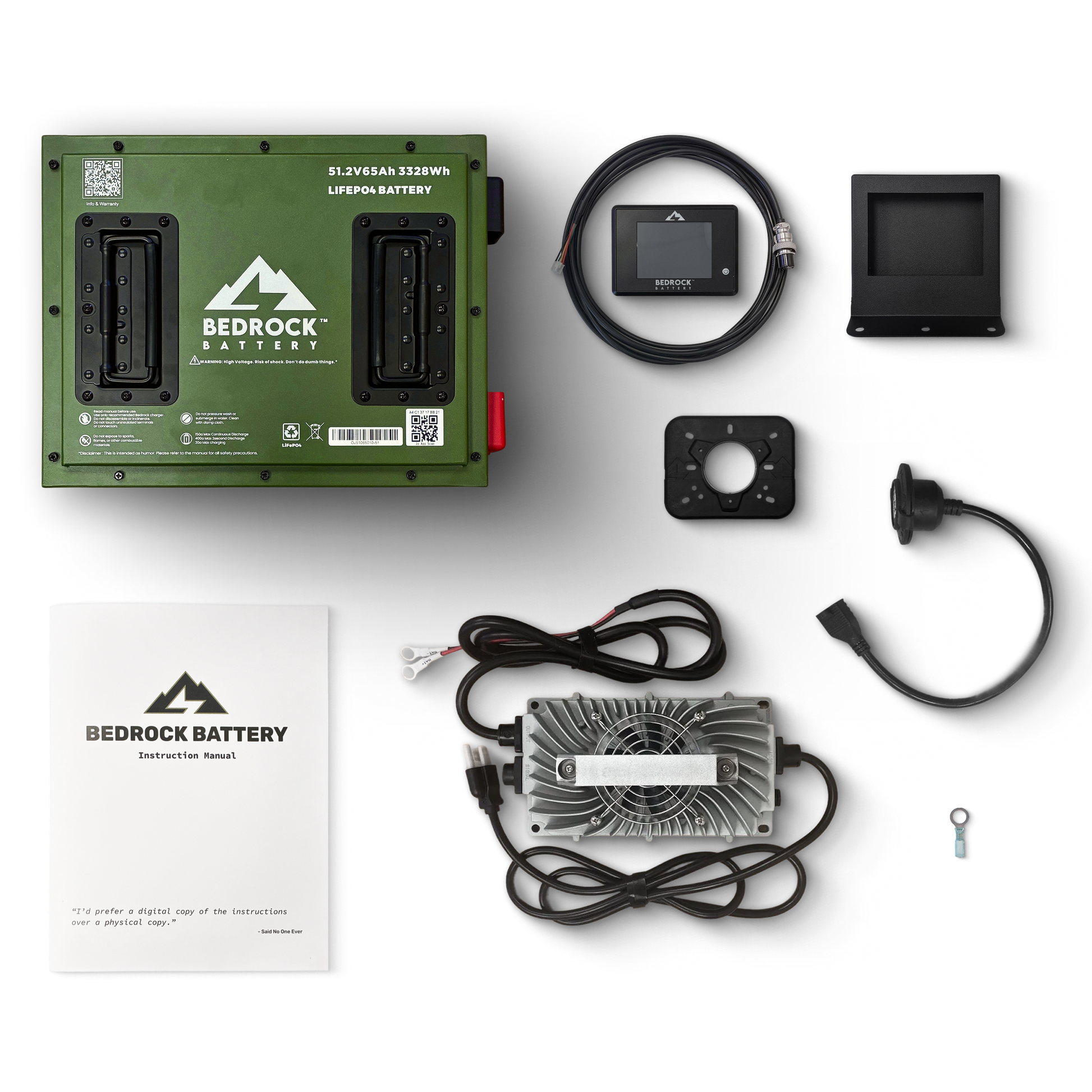 Bedrock Battery 48V 65Ah Lithium Conversion Kit Inclusion with Touch Display Charge Meter