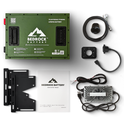 Bedrock Battery 72V 105Ah Lithium Conversion Kit Inclusion with Round Charge Meter - ICON