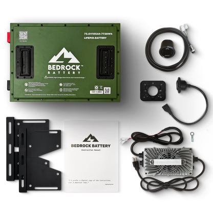 Bedrock Battery 72V 105Ah Lithium Conversion Kit Inclusion with Round Charge Meter - Other Cart