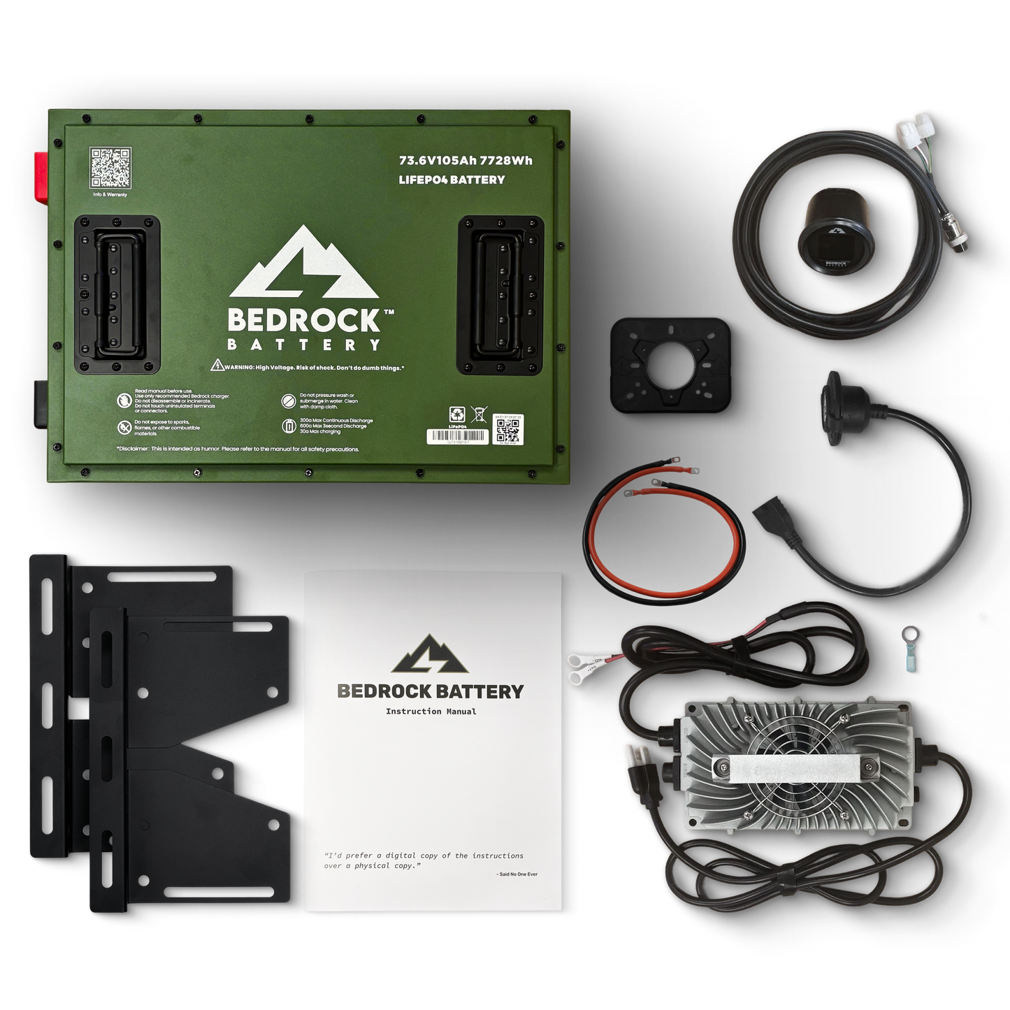 Bedrock Battery 72V 105Ah Lithium Conversion Kit Inclusion with Round Charge Meter - Yamaha Drive / Drive 2
