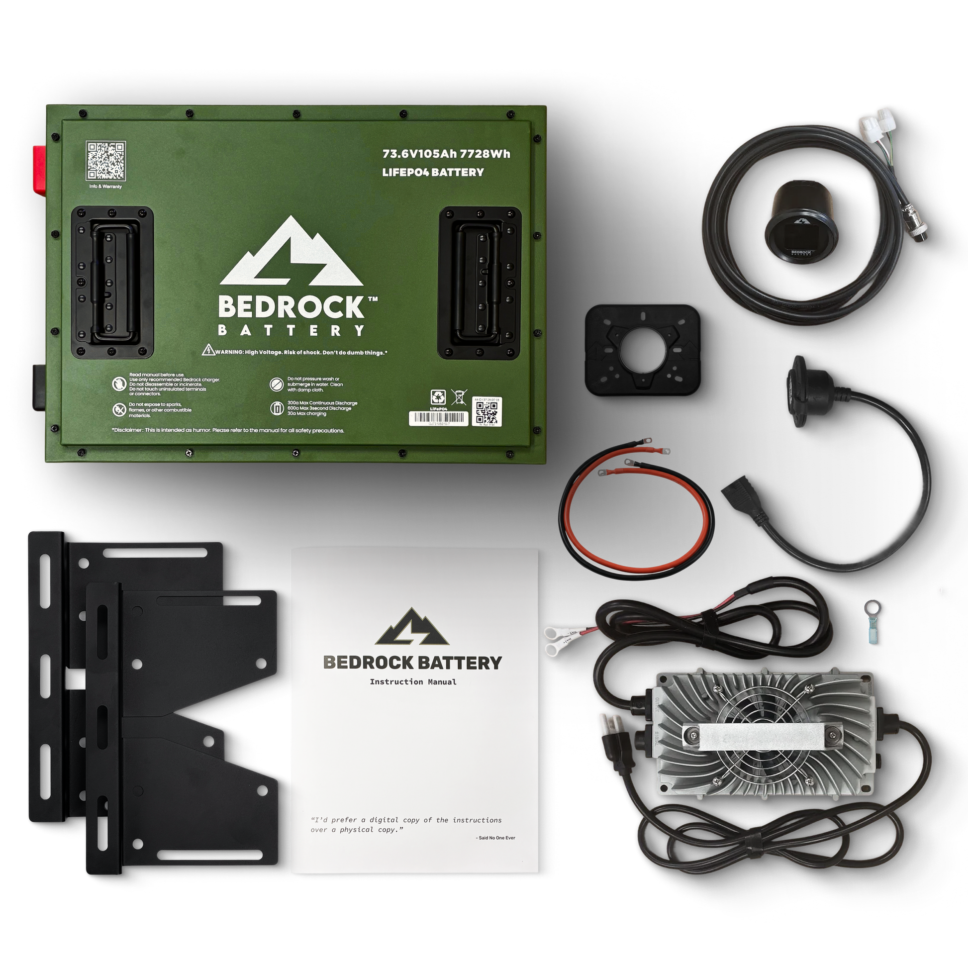 Bedrock Battery 72V 105Ah Lithium Conversion Kit Inclusion with Round Charge Meter - Yamaha Drive / Drive 2