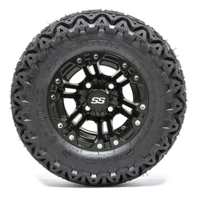 10 Specter Matte Black Wheels and A/T Tires  Set of 4