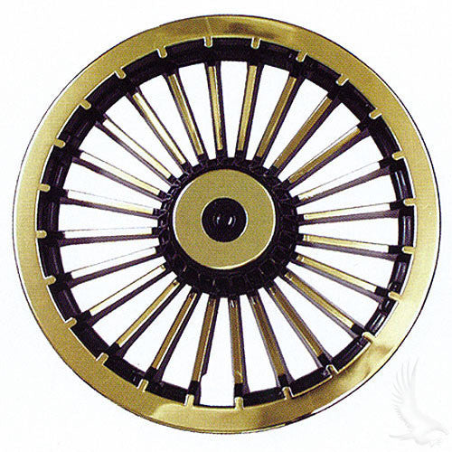 Wheel Cover, 8" Turbine Black/Gold standard 8" wheels