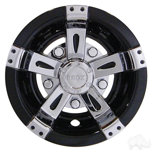 Wheel Cover, 8" Vegas Silver Metallic w/ Black standard 8" wheels