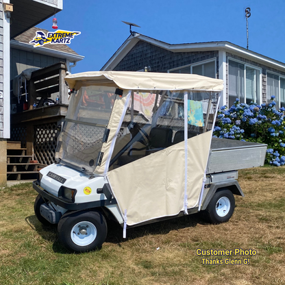 Club Car Carryall I & II RedDot® 3-Sided Ivory Vinyl Enclosure