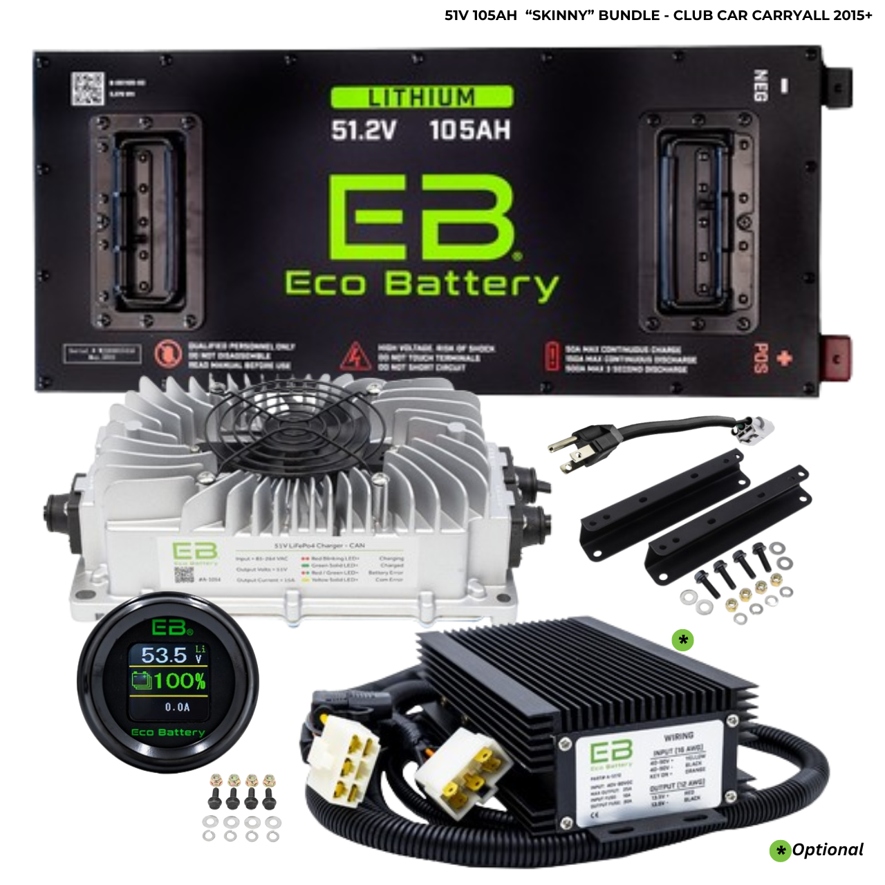 Eco Battery 48v 105ah Skinny GEN2 Lithium Battery Bundle