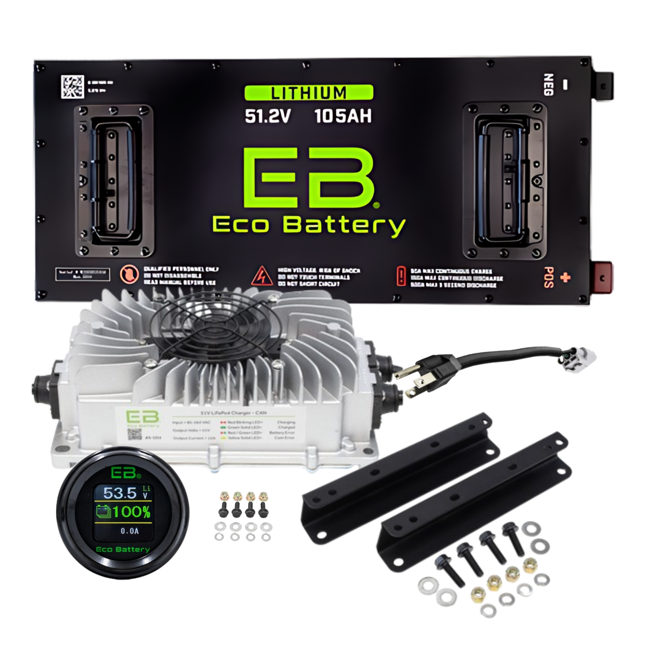 Eco Battery 48v 105ah Skinny Lithium Battery Bundle