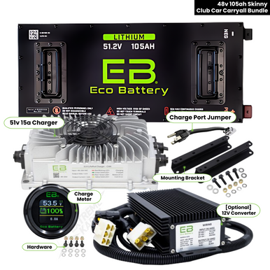 Club Car Carryall - Eco Battery 48V 105AH Skinny Bundle