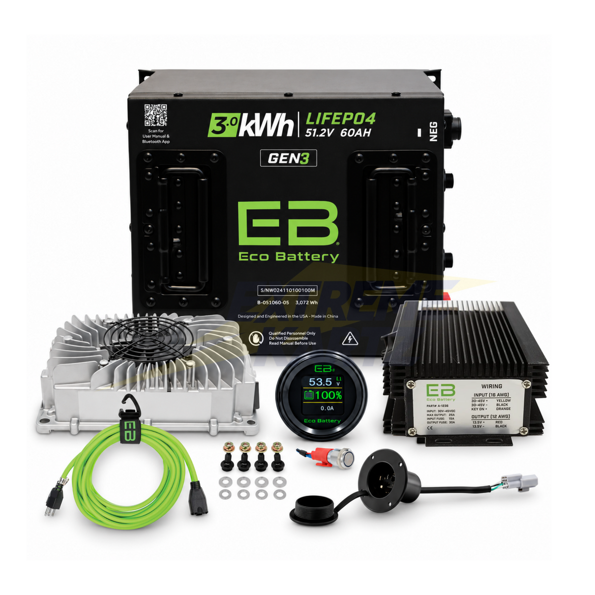 Eco Battery 48V 60Ah Lithium Bundle Kit