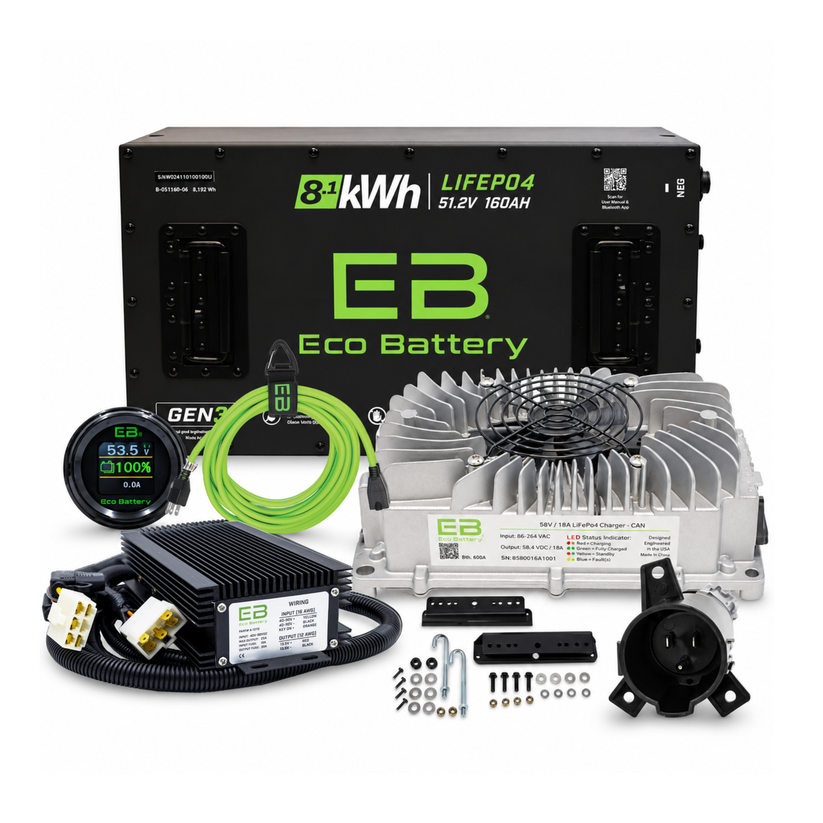 Eco Battery 48v 160ah Lithium Bundle Kit - Select your Cart