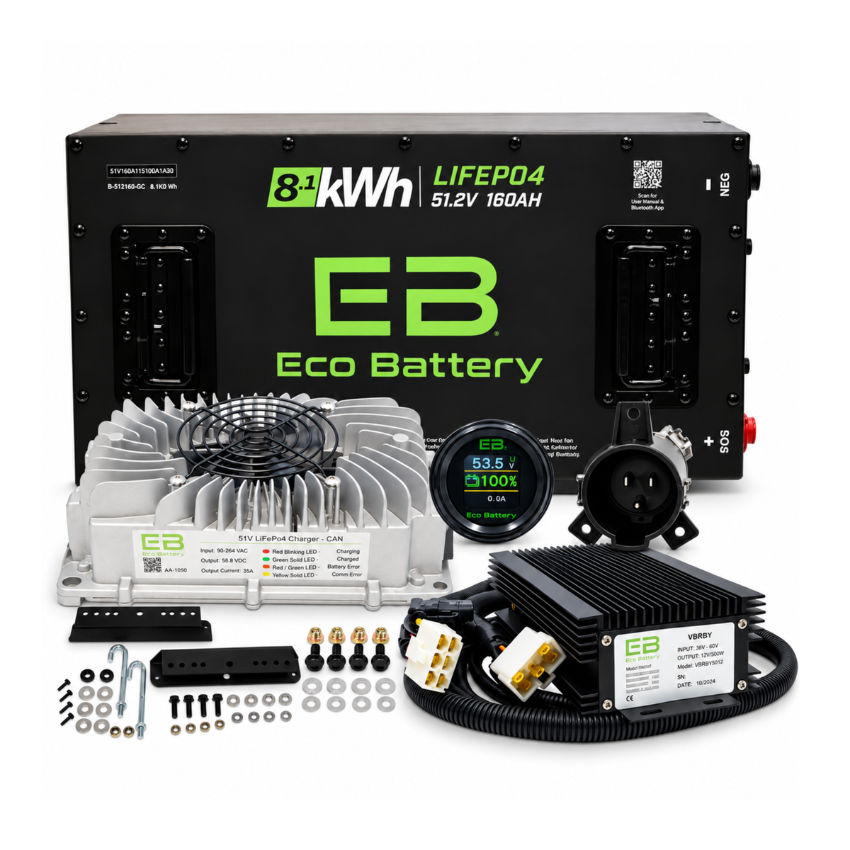 Eco Battery 48v 160ah Lithium Bundle Kit - Select your Cart