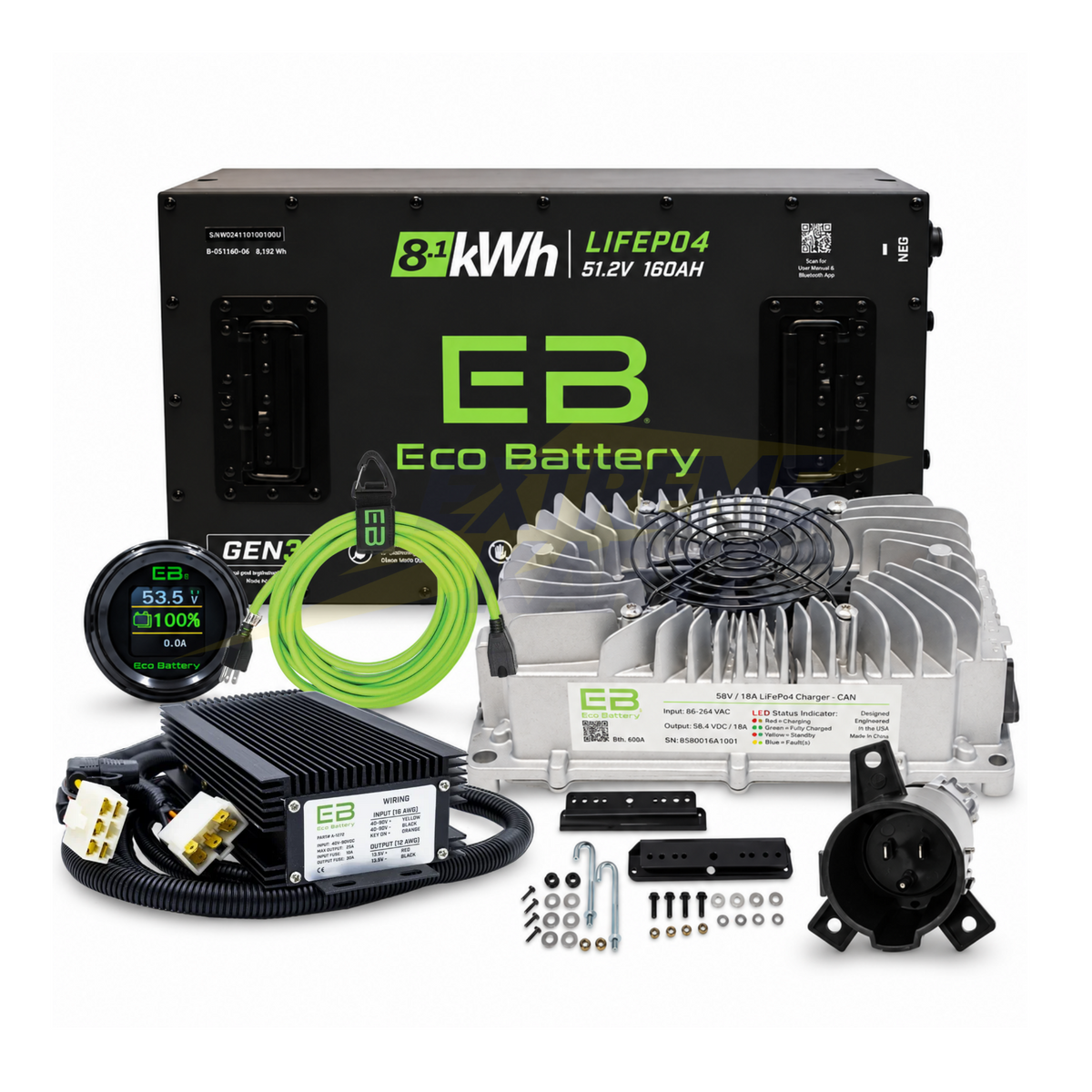 Eco Battery 48v 160ah Lithium Bundle Kit - Select your Cart
