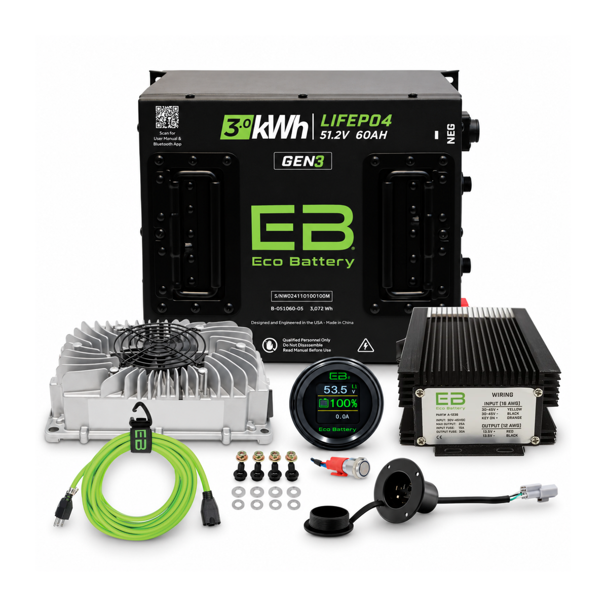 Eco Battery 48V 60Ah Lithium Bundle Kit