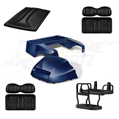 Precedent Factory Style 5pc Upgrade Kit-Doubletake Body Kit - Navy 
Doubletake Extreme Seat -Black/Black
Doubletake 80" Top - Black
Doubletake Rear Seat Kit - Max5 (without cupholder)