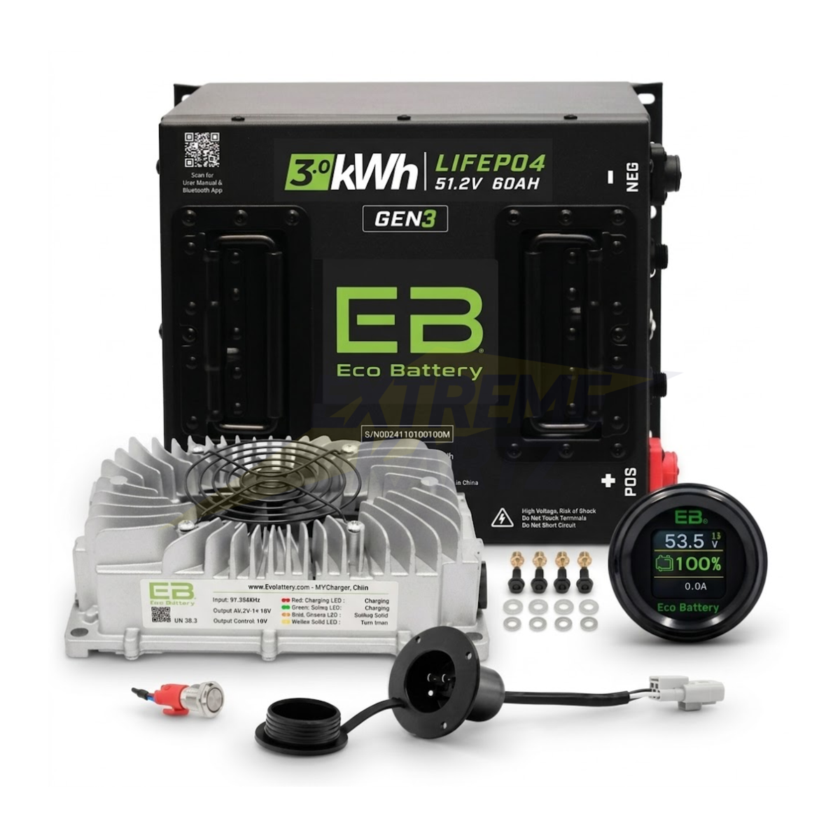 Eco Battery 48V 60Ah Lithium Bundle Kit