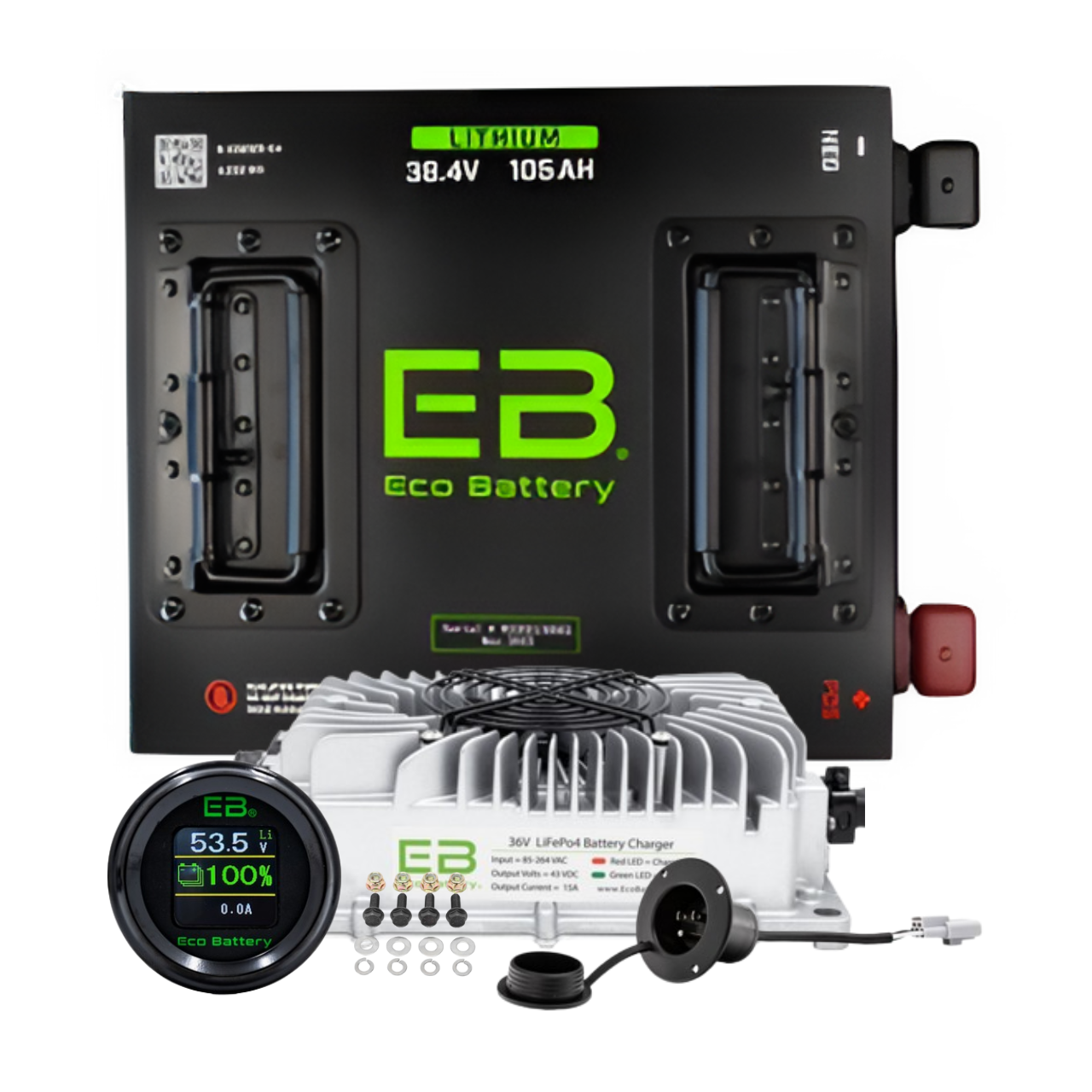 Eco Battery 36V 105Ah Lithium Bundle Kit with Charger