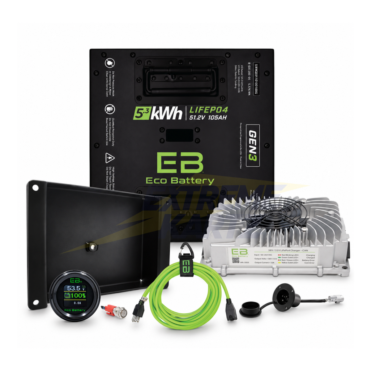 Eco Battery 48V 105Ah Thru-Hole Bundle - Select your Cart