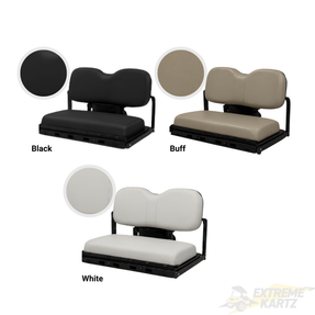 MadJax Genesis 250 Steel Rear Flip Seat Kit with Deluxe / Standard Cushions for Club Car DS, Precedent, Tempo & Onward