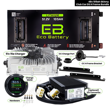 Club Car DS - Eco Battery 48V 105AH Skinny Bundle