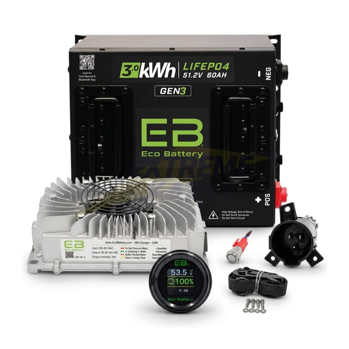 Eco Battery 48V 60Ah Lithium Bundle Kit
