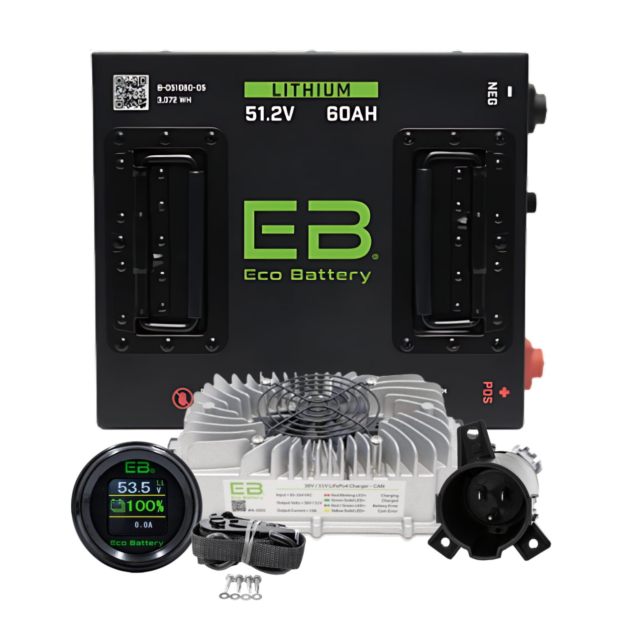 Eco Battery 48V 60Ah Lithium Bundle Kit with Charger