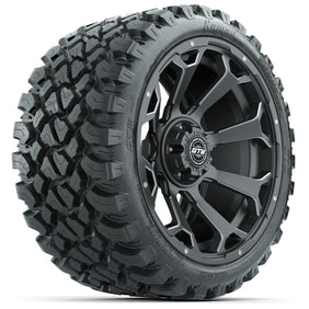 Set of (4) 15 in GTW Raven Matte Gray Wheels with 23x10-R15 Nomad All-Terrain Tires