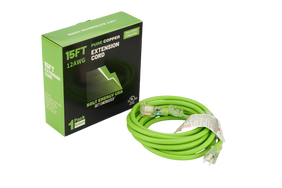 Heavy Duty 12-AWG Extension Cord 15-Foot with LED End