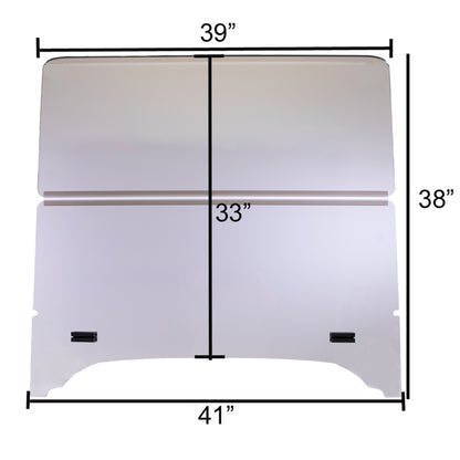 EZGO TXT Folding Clear 1/4” Windshield for Storm Body Kits with 3/4” Struts