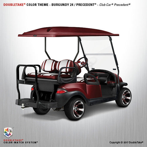 Doubletake Complete Golf Cart refurbish package for the Club Car Precedent in Burgandy