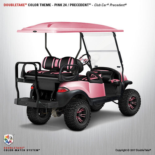 Doubletake Complete Golf Cart refurbish package for the Club Car Precedent in Pink