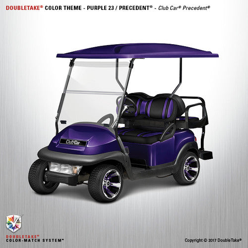 Doubletake Complete Golf Cart refurbish package for the Club Car Precedent shown in Purple